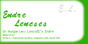 endre lencses business card